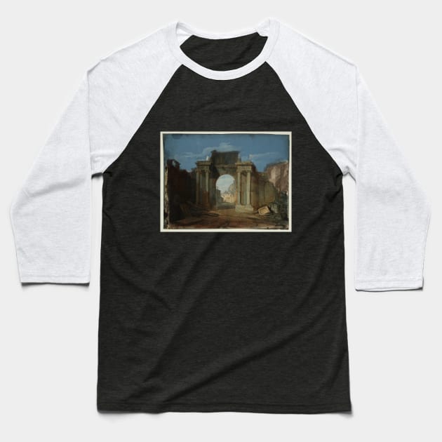 A Capriccio with the Dome of St Peter's, Rome, Seen through a Ruined Triumphal Arch, 1797 Baseball T-Shirt by Art_Attack